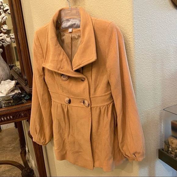 JESSICA SIMPSON Mustard 50% Wool Jacket Size Xsmall - Picture 2 of 10